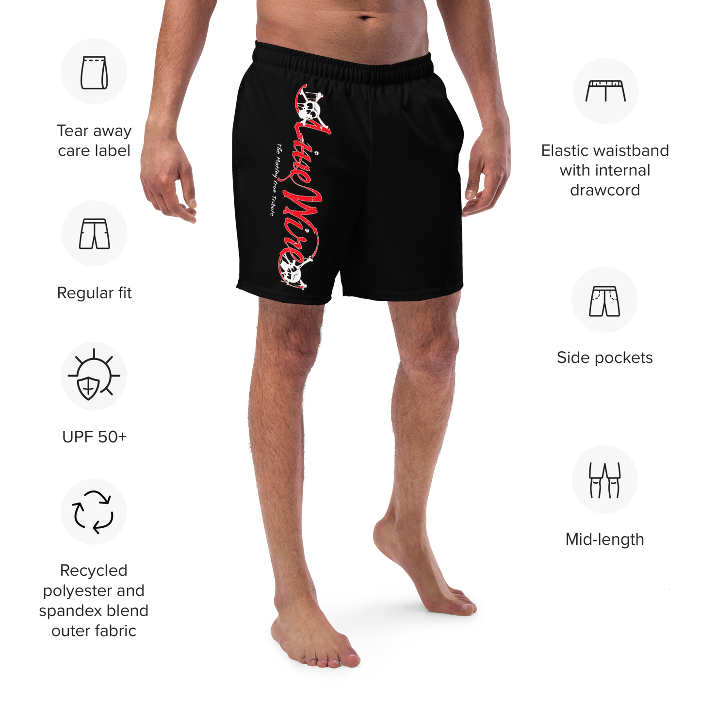 Dr. Feelgood Logo Swim Trunks (Black)