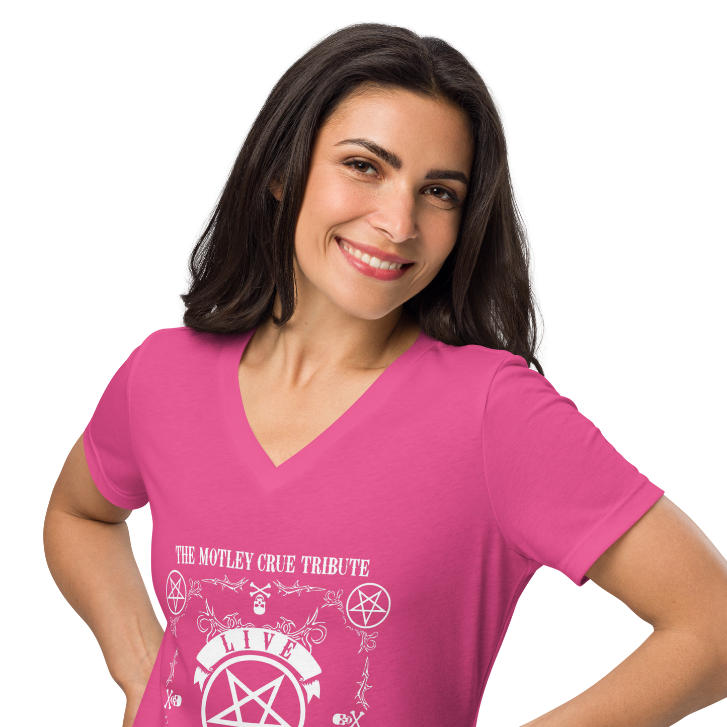 Women's Cut V-Neck Live Wire Tribal Tee (Bella Canvas Premium Tee)