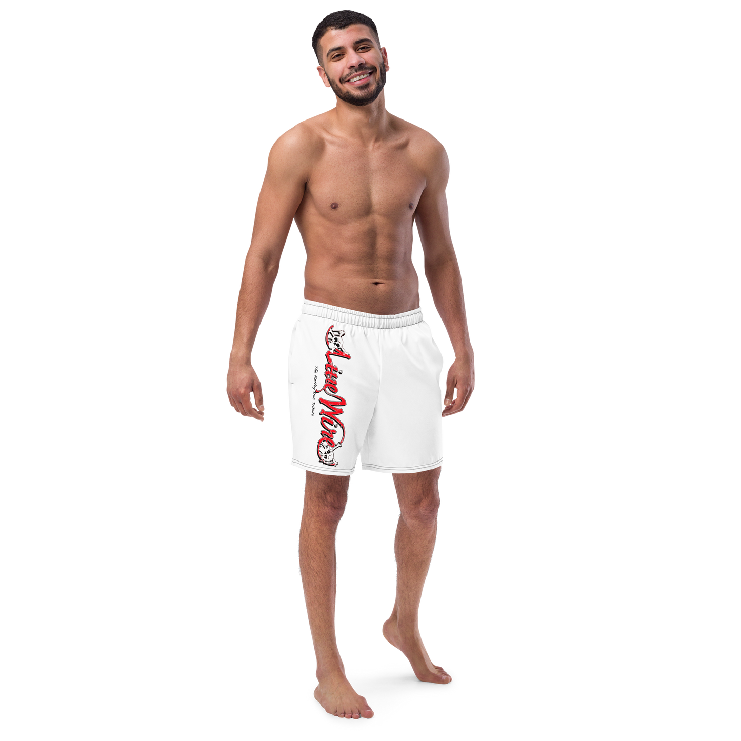Dr. Feelgood Logo Swim Trunks (White)